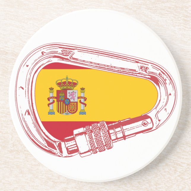 Spain Carabiner Flag Drink Coaster (Front)