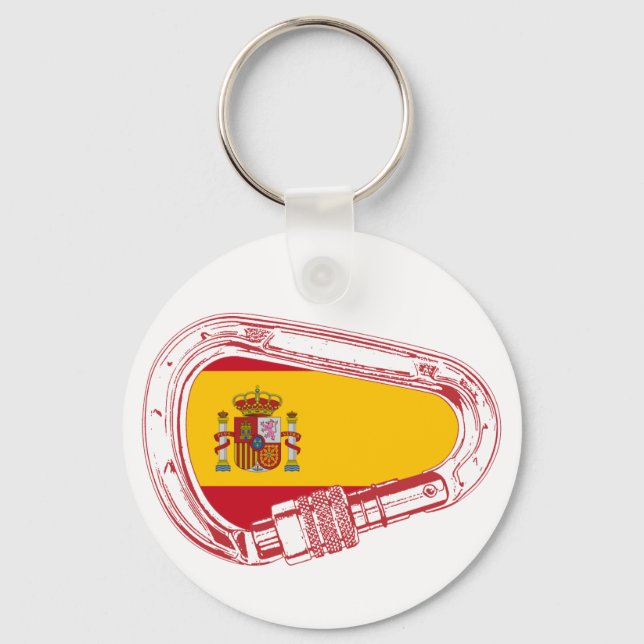 Spain Carabiner Flag Keychain (Front)