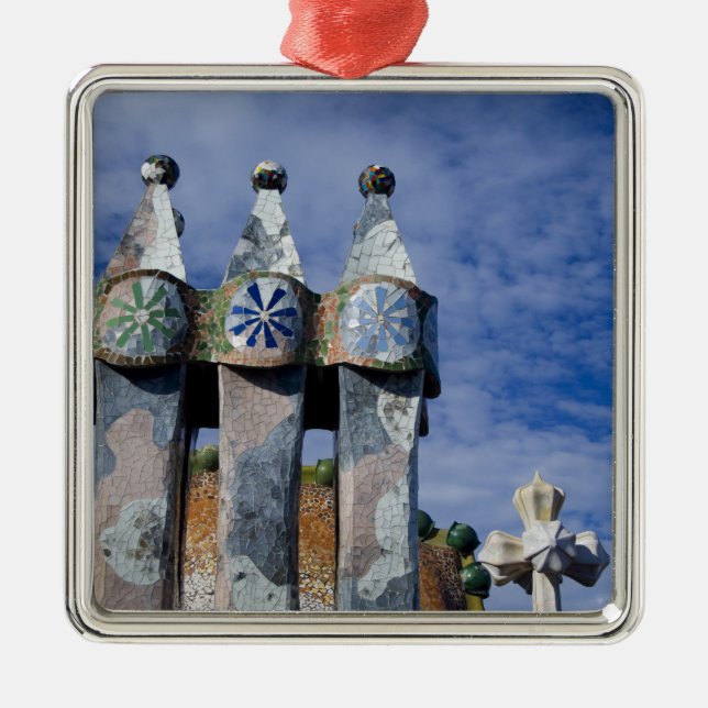 Spain, Catalonia, Barcelona. Casa Batllo (1906). 2 Metal Ornament (Front)
