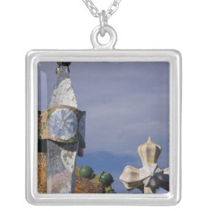 Spain, Catalonia, Barcelona. Casa Batllo (1906). 3 Silver Plated Necklace