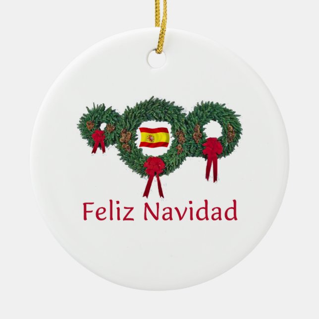 Spain Christmas 2 Ceramic Ornament (Front)