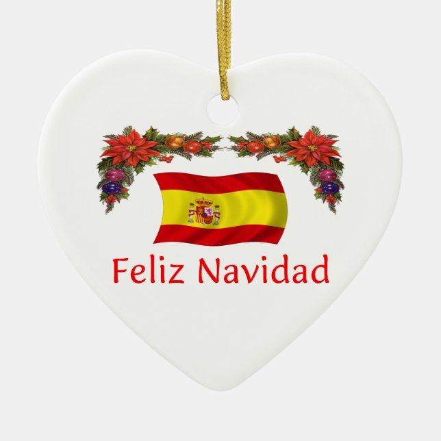 Spain Christmas Ceramic Ornament (Front)