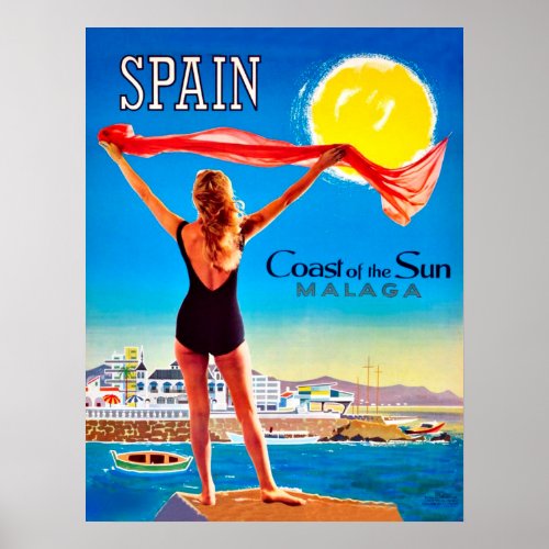 Spain Coast of the sun Malaga Poster