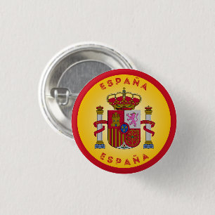 Spain Coat of Arms Circle Shape  Button