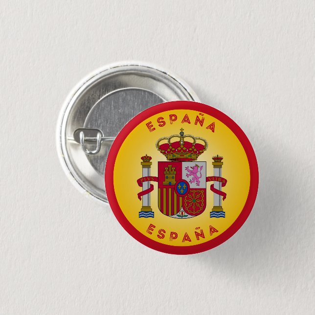 Spain Coat of Arms Circle Shape  Button (Front & Back)
