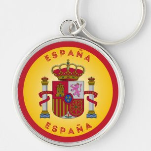 Spain Coat of Arms Circle Shape Keychain