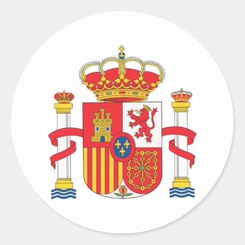 Spain Coat Of Arms Classic Round Sticker
