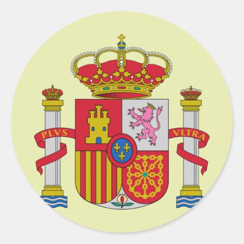 Spain Coat of Arms detail Classic Round Sticker