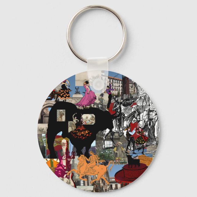 Spain collage Spanish culture gifts Keychain (Front)