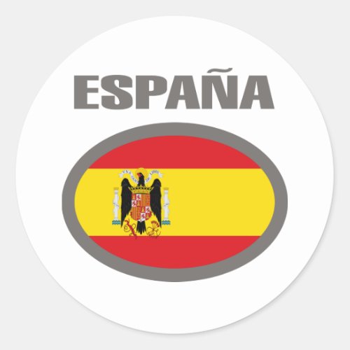 Spain Cool Flag Design Classic Round Sticker