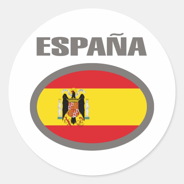 Spain Cool Flag Design! Classic Round Sticker (Front)