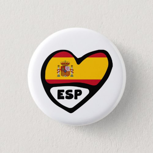 Spain Country Code Flag Heart Pin Badge ESP