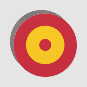 Spain country flag roundel round circle symbol arm car magnet