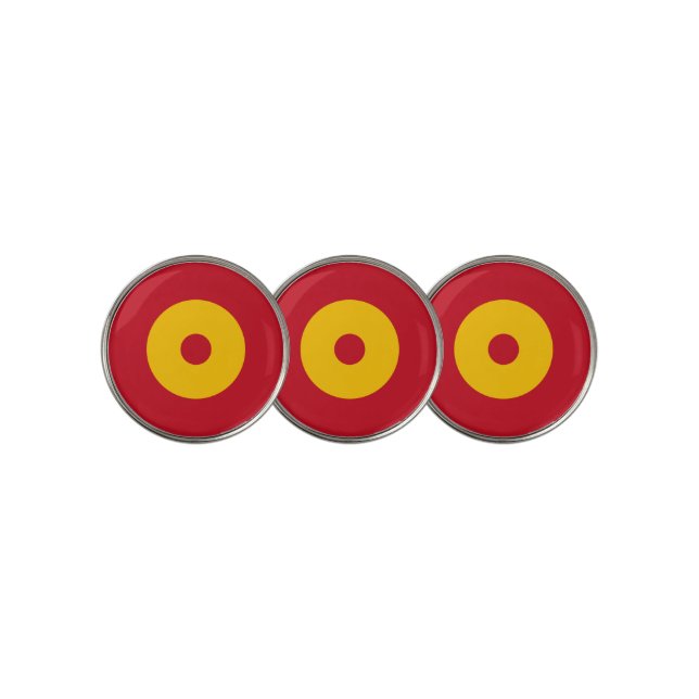 Spain country flag roundel round circle symbol arm golf ball marker (3 Up)