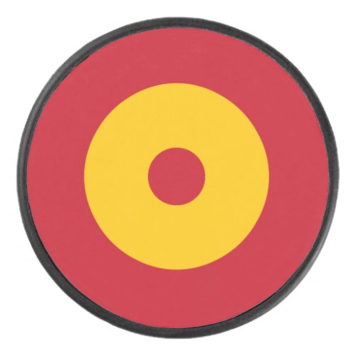 Spain country flag roundel round circle symbol arm hockey puck