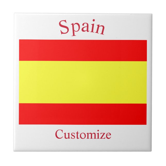 Spain Country Flag Thunder_Cove Ceramic Tile (Front)