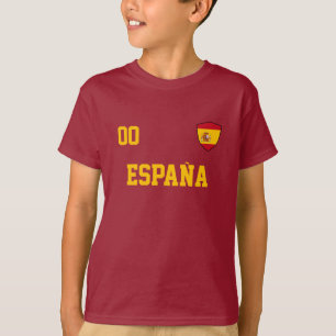 Spain Custom Name And Number Football T-Shirt
