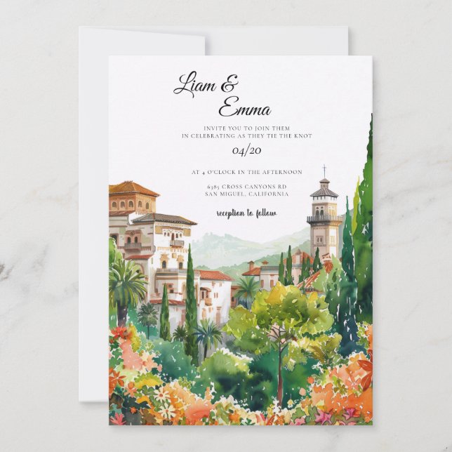 Spain Destination Wedding Invitation (Front)