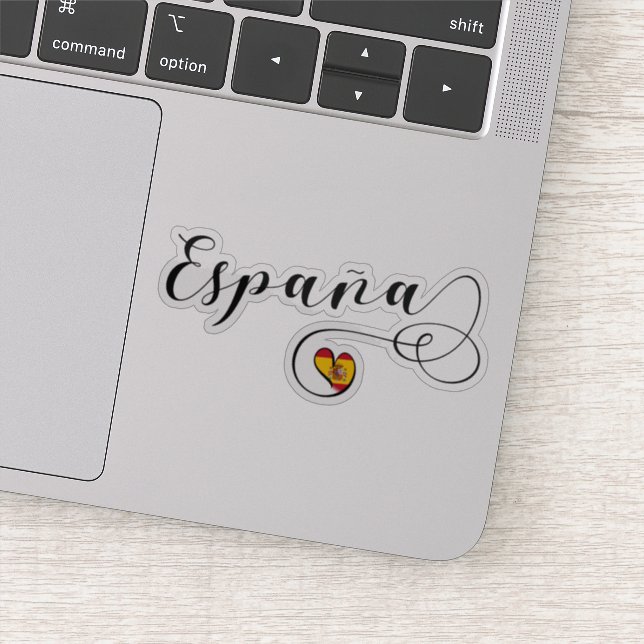Spain, España Heart Flag Sticker (Detail)