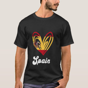 Spain España Proud Heart Spanish Flag Roots Pride T-Shirt