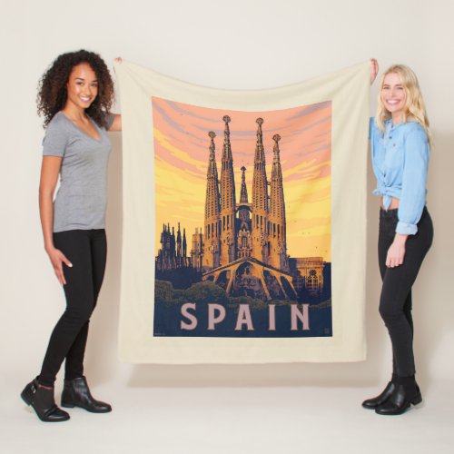 Spain  Familia Sagrada Fleece Blanket