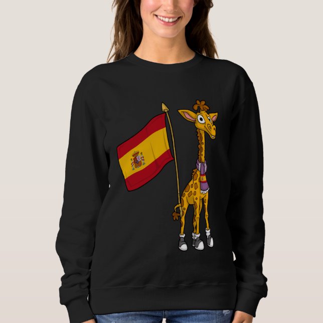 Spain Fan Spain Giraffe Sweatshirt (Front)