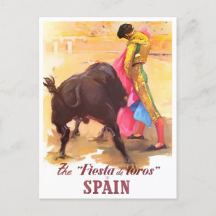 Spain Fiesta de Toros vintage travel Postcard