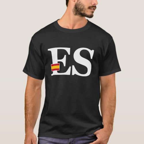 Spain Flag and Country Initials T_Shirt