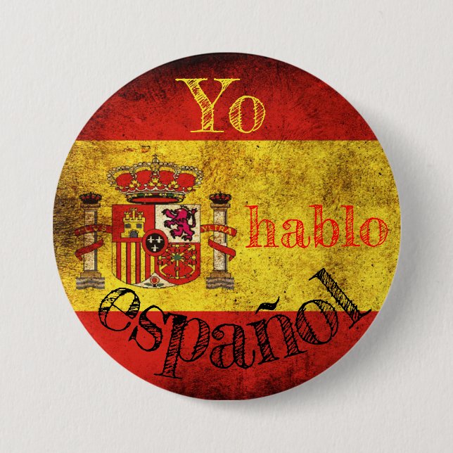 Spain flag badge "Yo hablo español" Button (Front)