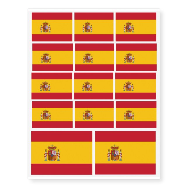 Spain flag - Bandera de Espana Temporary Tattoos (Front)
