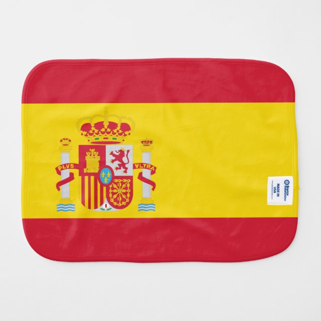 Spain Flag Burp Cloth (Back Horizontal)
