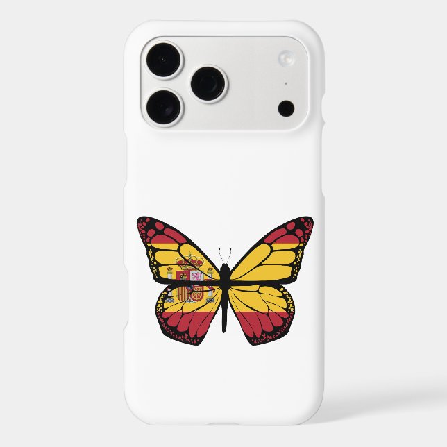 SPAIN FLAG BUTTERFLY  iPhone CASE (Back)