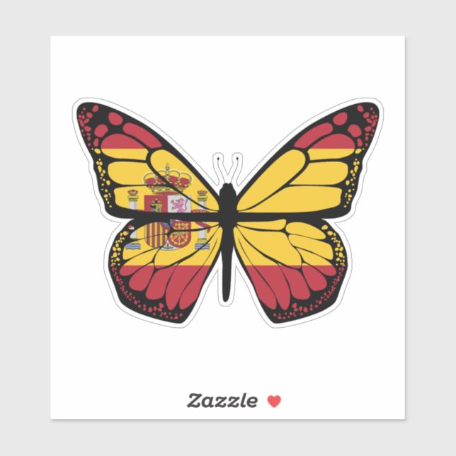 SPAIN FLAG BUTTERFLY  STICKER (Sheet)