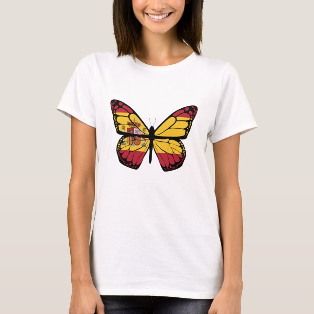 SPAIN FLAG BUTTERFLY  T-Shirt (Front)