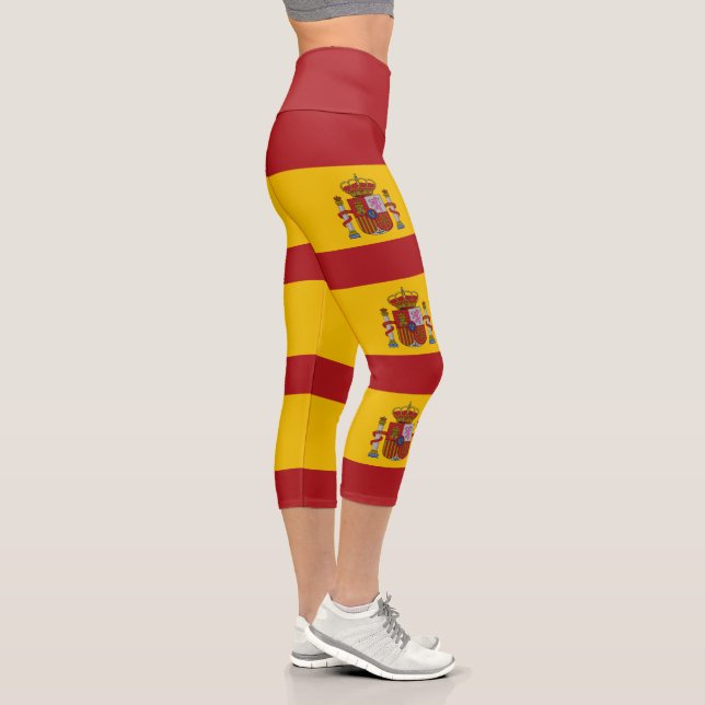 Spain Flag Capri Leggings (Right)