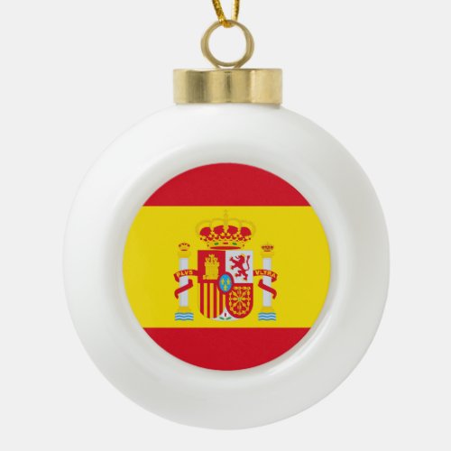 Spain Flag Ceramic Ball Christmas Ornament
