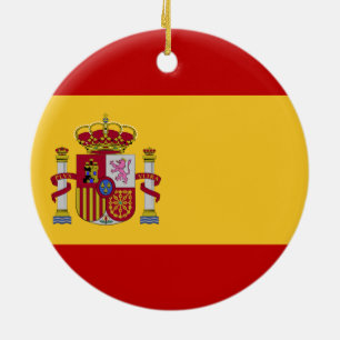 Spain Flag Ceramic Ornament
