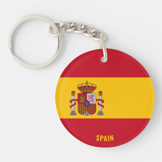 Spain Flag Charming Patriotic Keychain (Front)
