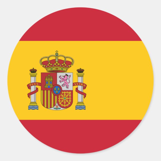 Spain Flag Classic Round Sticker (Front)