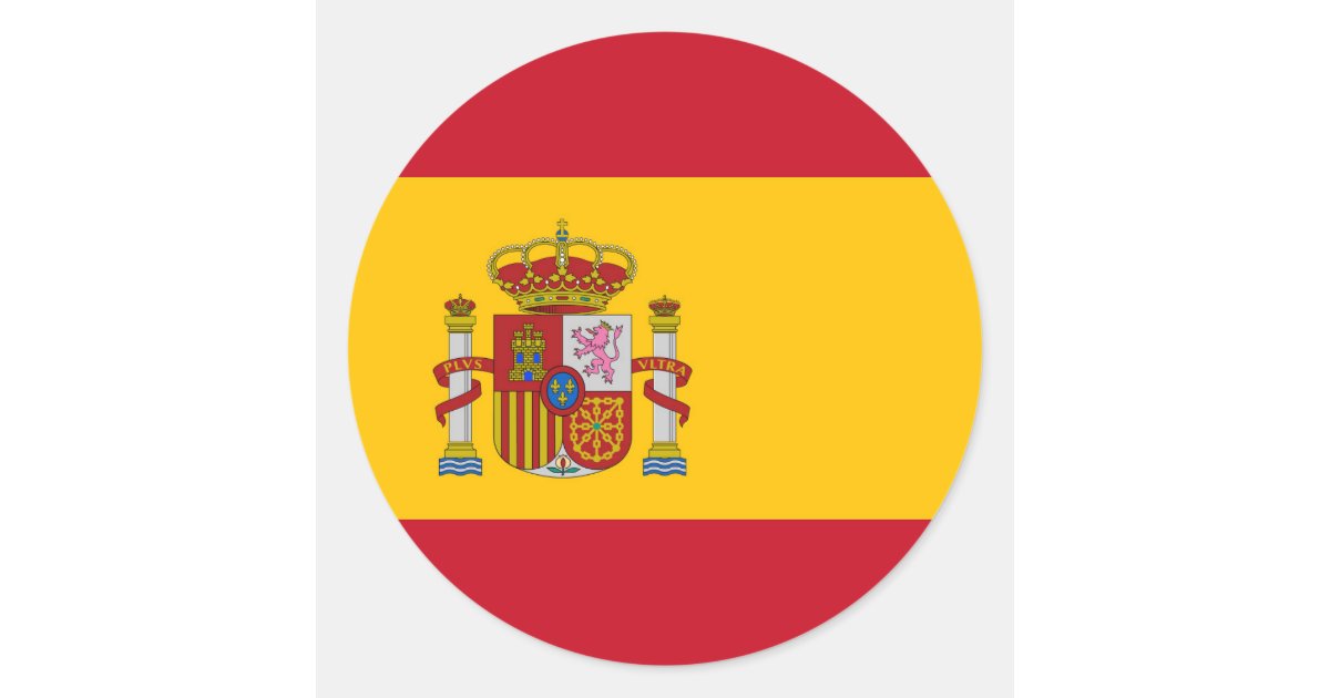 Spain Flag Classic Round Sticker | Zazzle