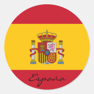 spain flag classic round sticker