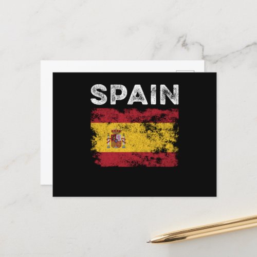 Spain Flag Distressed _ Spanish Flag Postcard