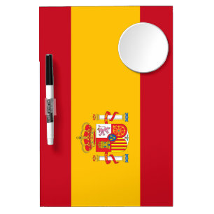 Spain flag dry erase board with mirror