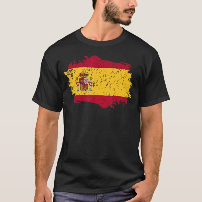 Spain Flag Grunge Country Flag Spain T-Shirt (Front)