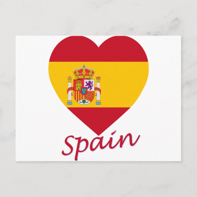 Spain Flag Heart Postcard (Front)