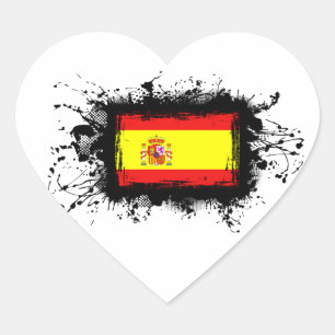 Spain Flag Heart Sticker