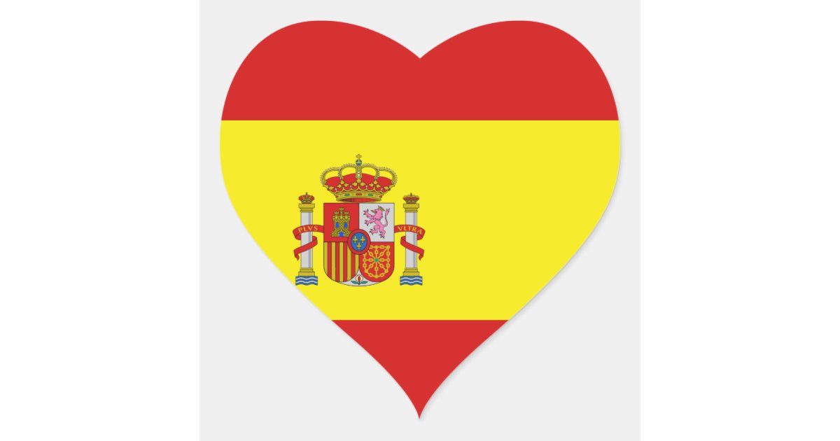 Spain Flag Heart Sticker | Zazzle