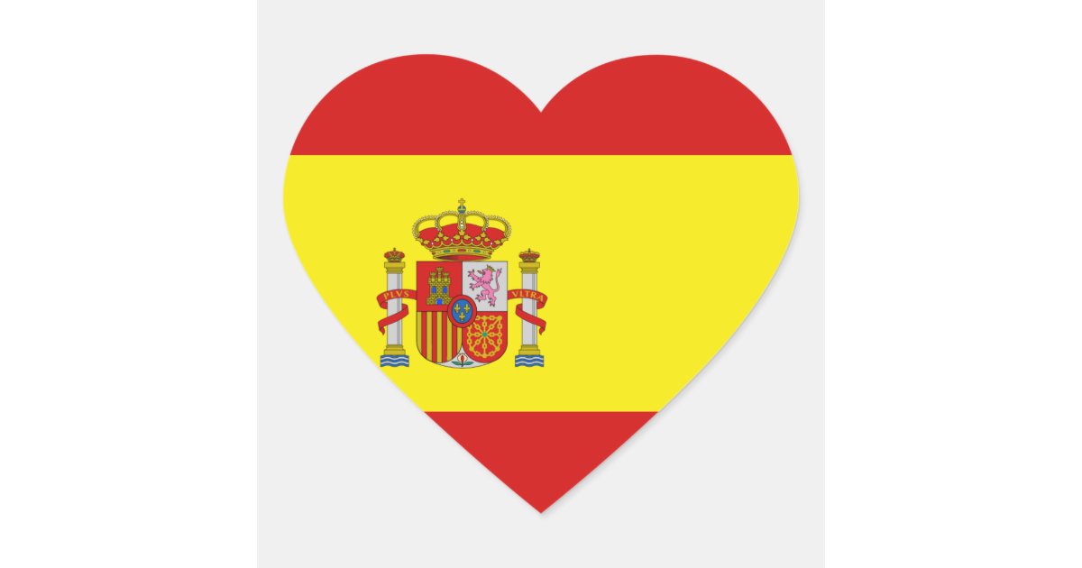 Spain Flag Heart Sticker | Zazzle.com