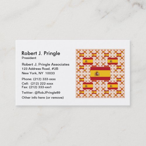 Spain Flag in Multiple Colorful Layers Business Card