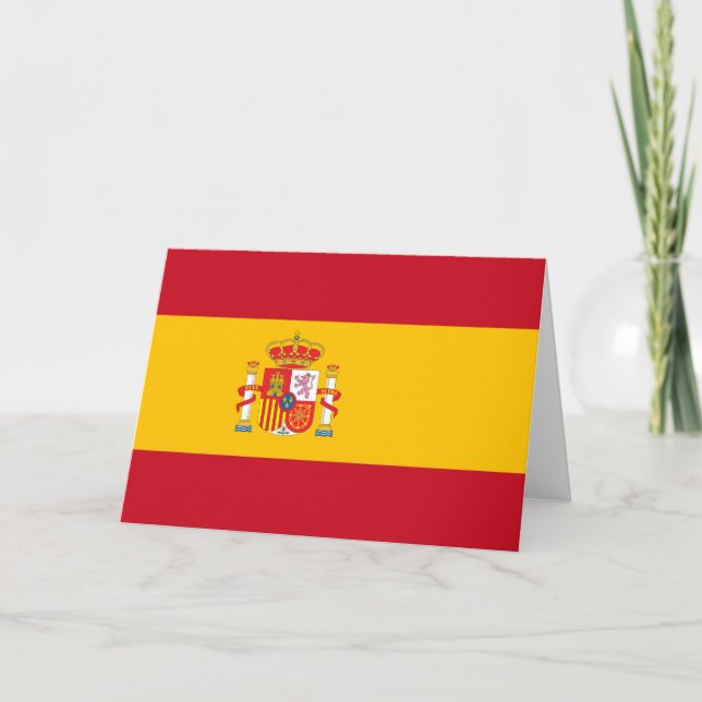 Spain flag letterpress thank you card (Front)